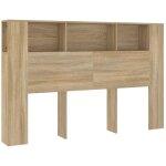 Tte de lit avec rangement accessoire de lit table de chevet tagre 160 x 18, 5 x 104, 5 cm mdf couleur ...