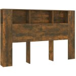 T�te de lit avec rangement accessoire de lit table de chevet �tag�re 160 x 18, 5 x 104, 5 cm mdf marron ...