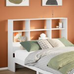 T�te de lit avec rangement blanc 160 cm bois massif de pin vidaxl