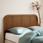 Sweeek - t�te de lit en rotin fonc� et cannage. sumatra 140 cm