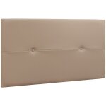 Pegane - tête de lit en simili - cuir coloris beige - longueur 110 x profondeur 4 x hauteur 55 cm Pegane - tête de lit en simili - cuir coloris beige - longueur 110 x profondeur 4 x hauteur 55 cm
