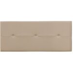 Tte de lit en simili - cuir coloris beige - longueur 160 x profondeur 4 x hauteur 55 cm pegane
