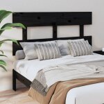 T�te de lit style scandinave pour chambre � coucher noir 124x3x81 cm bois massif de pin vidaxl