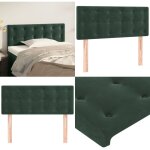 Tte de lit vert fonc 100x5x78 / 88 cm velours - tte de lit - literie - meuble de chambre - velours ...