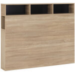 Tte de lit zeus 165 cm avec rangements chne, 2 portes 9 trous