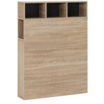 Tte de lit zeus 95 cm avec rangement chne, 2 portes 9 trous