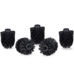 Tte de rechange pour brosse wc lot de 5 orifice intrieur 9, 5 mm diamtre 7 cm, noir - relaxdays
