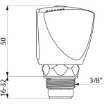 Tte de robinet universelle mle 3 / 8 avec croisillon gamma