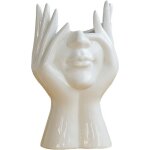 T�te de vase en c�ramique, pot de fleurs cr�atif en forme de visage humain pot de fleurs en forme de ...