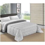 Couvre - lit matelass� noeud � � pois gris made in italy single 1 place