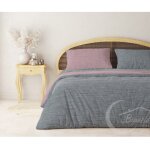 Housse de couette en flanelle flanelle bitone gris et rose en coton pur