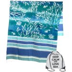 Serviette de plage fouta coralli semis taille grand cm. 100x200 avec sac à dos plage restez calme Serviette de plage fouta coralli semis taille grand cm. 100x200 avec sac à dos plage restez calme