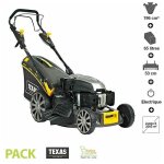 Tondeuse thermique tracte 196 cc 4, 9cv dmarrage lectrique 53cm coupe mulching texas premium 5370tr ...