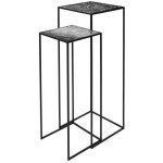 The home deco factory - lot de 2 sellettes m�tal gigognes havana