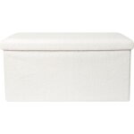 The home deco factory - banc coffre pliable en bouclette blanc