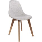 The home deco factory - chaise scandinave assise grosse maille gris clair