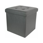 The home deco factory - coffre pouf chic noir