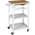 The home deco factory - desserte a roulettes blanc 40x61x84 home deco factory