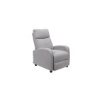 The home deco factory - fauteuil de relaxation manuel 67x93x97 cm en tissu gris clair