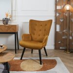 The home deco factory - fauteuil de salon giulia jaune - home deco factory