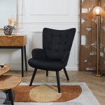 The home deco factory - fauteuil de salon giulia noir - home deco factory