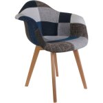 The home deco factory - fauteuil scandinave patchwork (lot de 2)