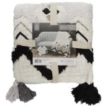 The home deco factory - jet� de canap� ethnique noir 130x150 - home deco factory