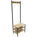 The home deco factory - meuble porte manteaux 4 crochets 3 tagres