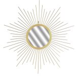 The home deco factory - miroir mural design 'soleil' 66cm or