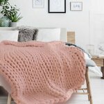 The home deco factory - plaid grosse maille 120x150 cm rose clair