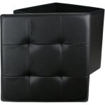The home deco factory - pouf coffre pliable pu assise capitonn�e