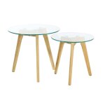 The home deco factory - tables gigognes en verre tremp� (lot de 2)