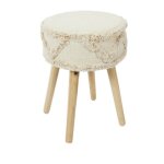 The home deco factory - tabouret rond pieds en pin mirage