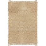 The home deco factory - tapis 120x170 cm en toile de jute naturelle avec franges