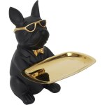 The home deco factory - vide poches d�coratif forme bulldog h 21 cm - noir et dor� - figurine d�co originale ...