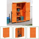 The living store - abri � outils de jardin marron 83x57x140 cm bois massif pin - abri de jardin - cabane ...