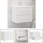 The living store - armoire d'�vier blanc 60x38, 5x48 cm bois d'ing�nierie - meuble salle de bain - armoire ...