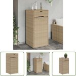 The living store - armoire de rangement de jardin beige 55x55x111cm r�sine tress�e - coffre de jardin ...