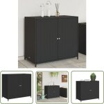 The living store - armoire de rangement de jardin noir 83x45x76 cm r�sine tress�e - armoire de rangement ...
