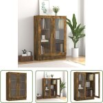 The living store armoire � vitrine ch�ne fum� 82, 5x30, 5x115 cm bois d'ing�nierie - biblioth�que - meuble ...