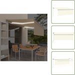 The living store auvent automatique et store capteur de vent et led 4x3 m cr�me - auvent r�tractable