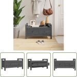 The living store banc d'entrée gris 80x40x43 cm bois de pin massif - banc d'entrée - banc coffre - meuble ... The living store banc d'entrée gris 80x40x43 cm bois de pin massif - banc d'entrée - banc coffre - meuble ...