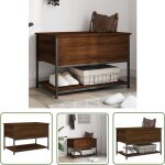 The living store - banc de rangement ch�ne marron 70x42, 5x47 cm bois d'ing�nierie - banc coffre - banc ...