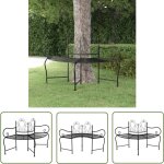 The living store - banc tour d'arbre 150 cm noir acier - banc jardin - banc tour d'arbre - mobilier jardin ...