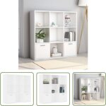 The living store - biblioth�que blanc 98x30x98 cm bois d'ing�nierie - biblioth�que blanche - biblioth�que ...