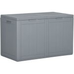 The living store - bo�te de rangement de jardin 180 l gris pp rotin - coffre de rangement jardin - rangement ...