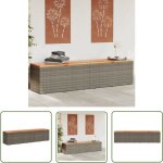 The living store - bo�te de rangement de jardin gris r�sine tress�e bois d'acacia - bo�te de rangement ...