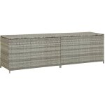 The living store - bo�te de rangement de jardin r�sine tress�e 200x50x60 cm gris - coffre de rangement ...
