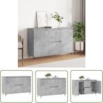 The living store buffet gris b�ton 104x35x70 cm bois d'ing�nierie - buffet design moderne - buffet rangement ...
