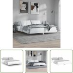 Doc&et� - the living store cadre de lit sans matelas blanc 200x200 cm bois d'ing�nierie - cadre de lit ...